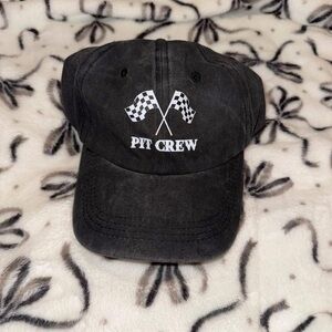 Pit Crew Black Cotton Baseball Cap